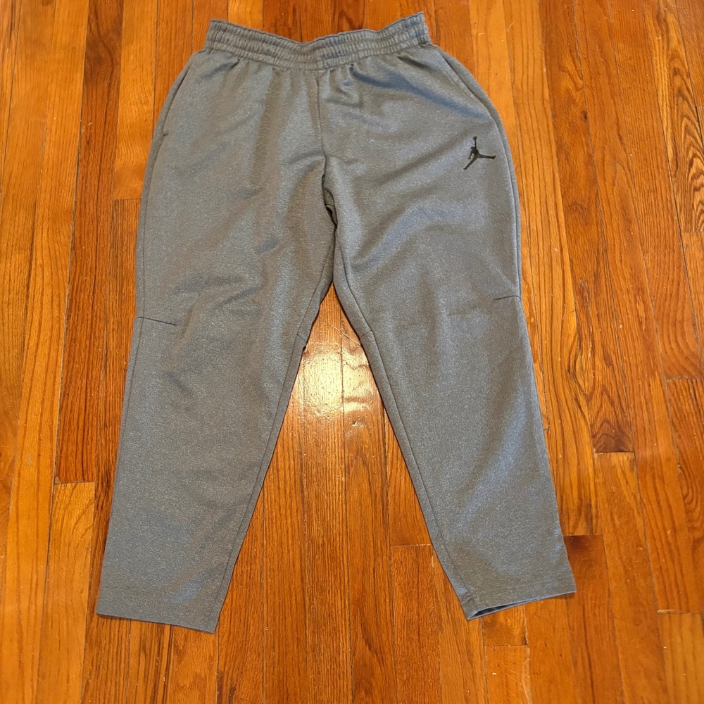Jordan Mens XL Sweatpants Gray Jumpman Logo Fleece Athletic Joggers